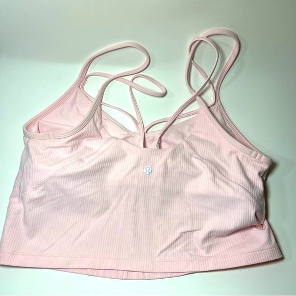lululemon athletica Strawberry Milkshake Pink Strappy Sports Bra Size Medium - Picture 1 of 5